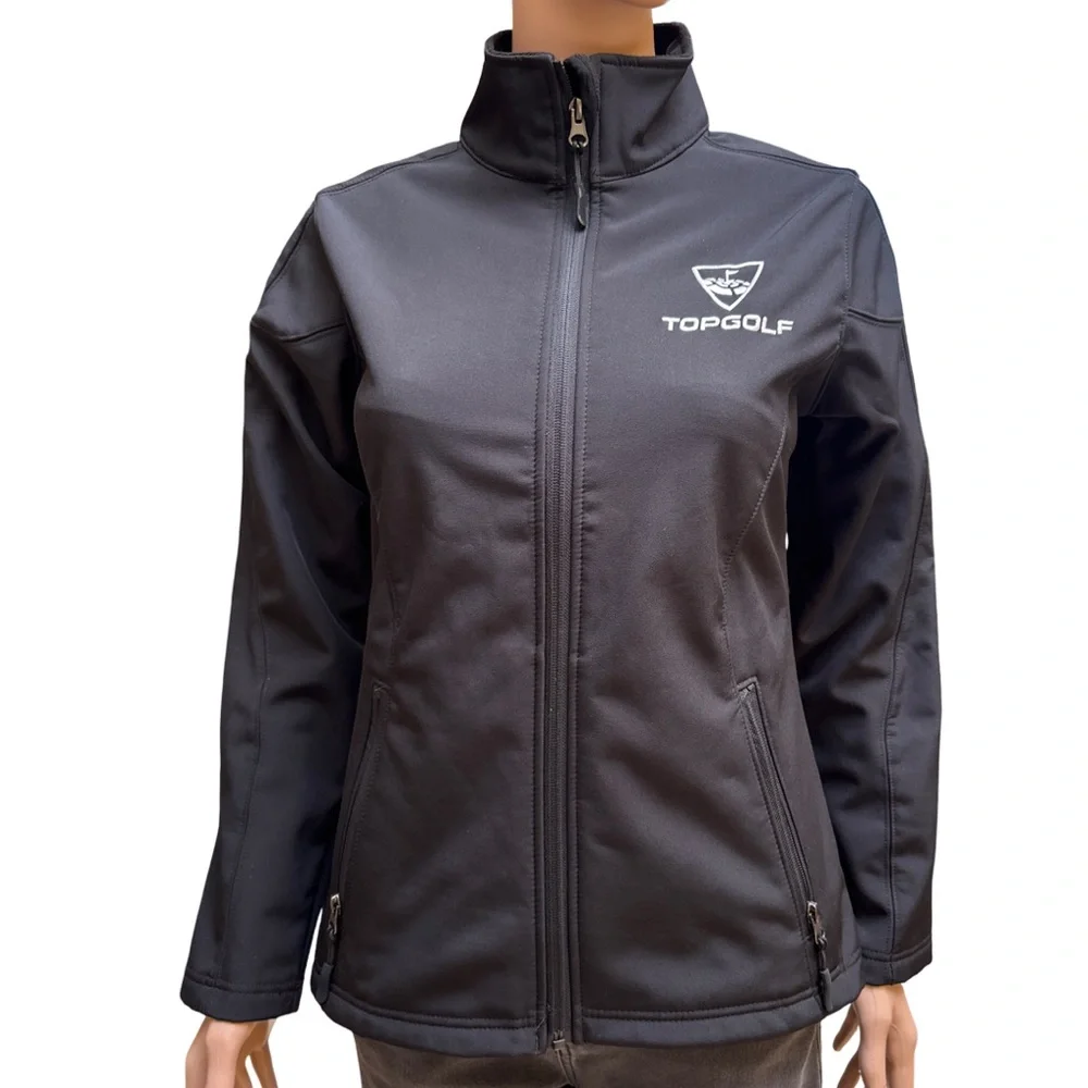 HPL Black Utility Jacket Water-Resistant Stand-Up Collar